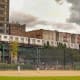 There are three diamonds at the Bronx park for baseball and softball, one of which features a piece of the original Yankee Stadium facade. 